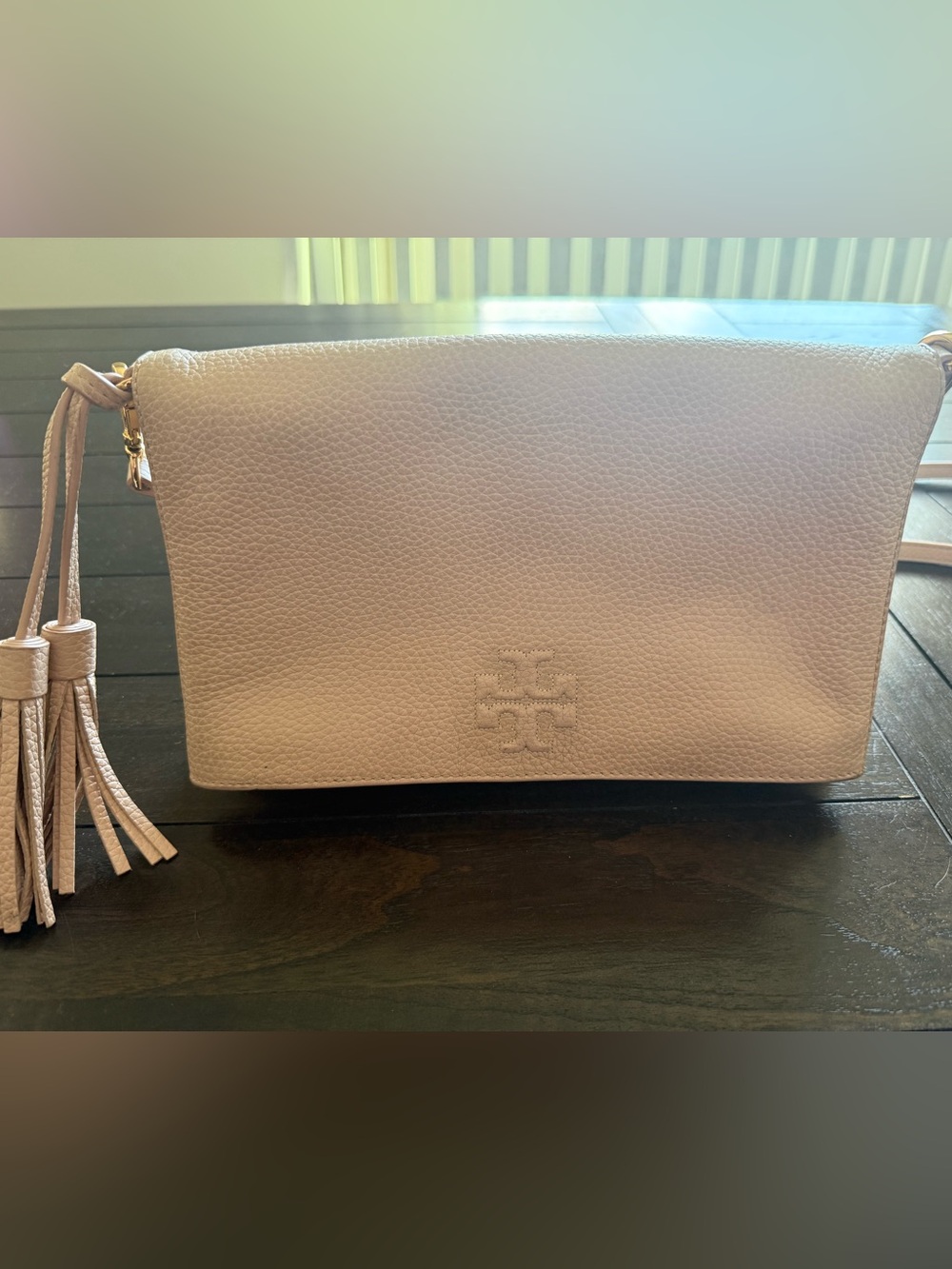 Tory Burch Blush Pebbled Leather Crossbody